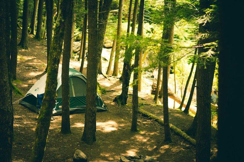 Campground with tent